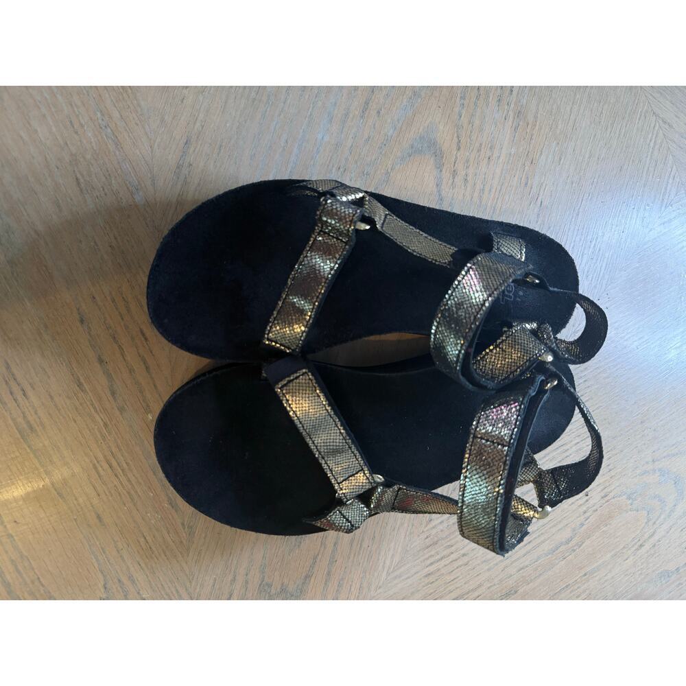 Teva Shiny Gold Strap Sandals - Picture 2 of 11